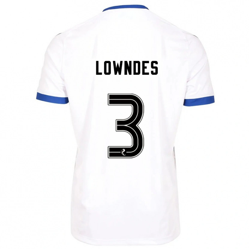 Danxen Män Thomas Lowndes #3 Vit Blå Bortatröja Matchtröjor 2025/26 Tröjor T-Tröja