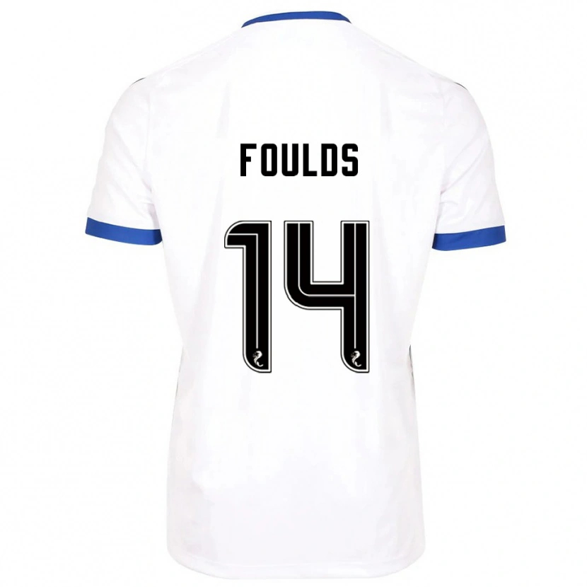 Danxen Män Matty Foulds #14 Vit Blå Bortatröja Matchtröjor 2025/26 Tröjor T-Tröja