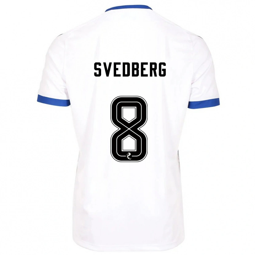 Danxen Män Jonathan Svedberg #8 Vit Blå Bortatröja Matchtröjor 2025/26 Tröjor T-Tröja