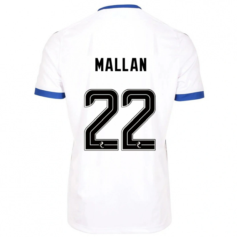 Danxen Män Stevie Mallan #22 Vit Blå Bortatröja Matchtröjor 2025/26 Tröjor T-Tröja