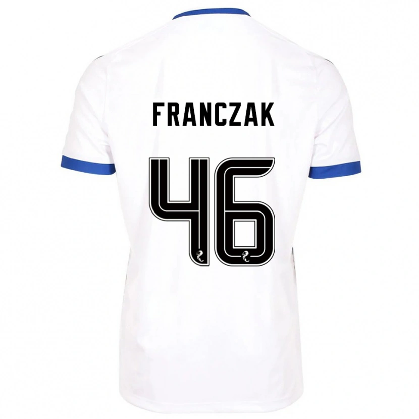 Danxen Män Franciszek Franczak #46 Vit Blå Bortatröja Matchtröjor 2025/26 Tröjor T-Tröja