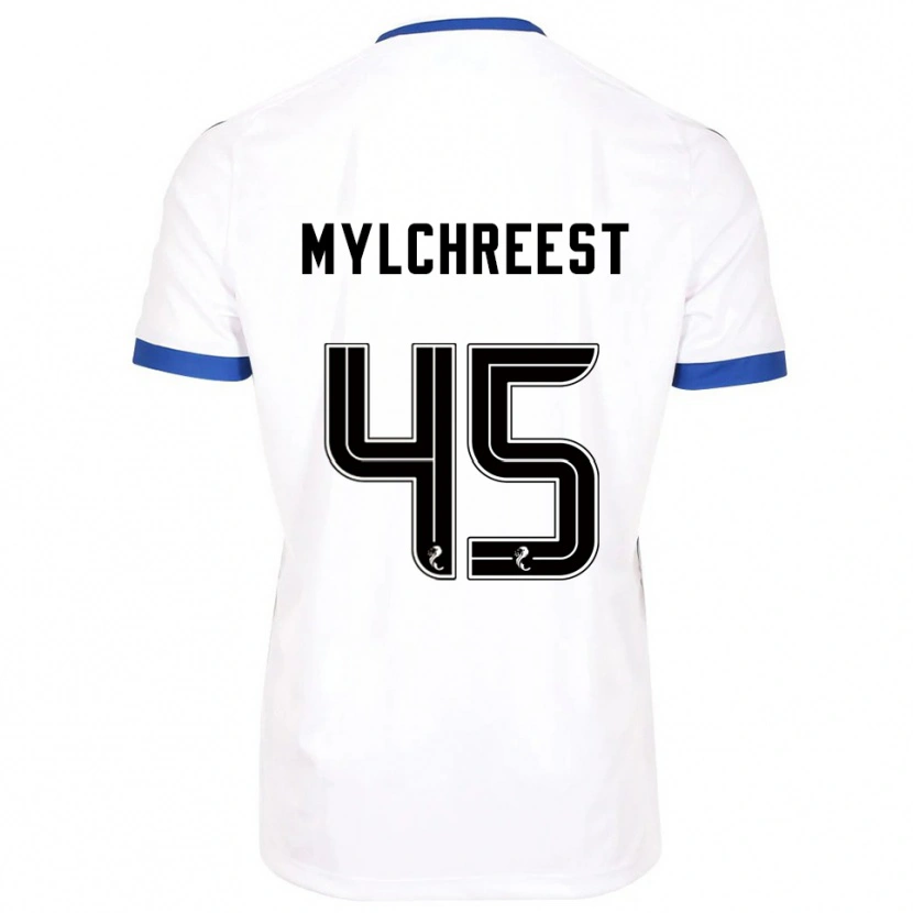 Danxen Män Jackson Mylchreest #45 Vit Blå Bortatröja Matchtröjor 2025/26 Tröjor T-Tröja