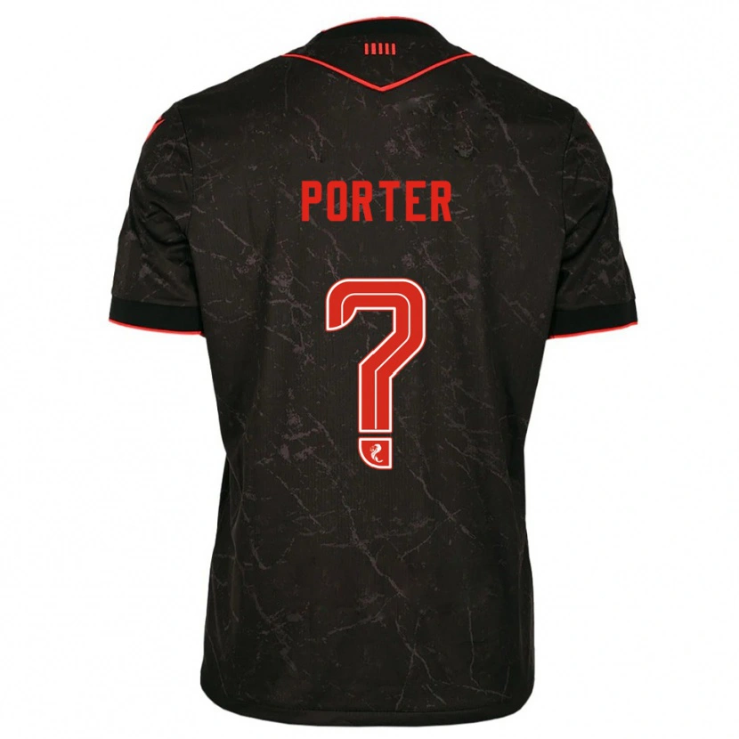 Danxen Män Ryan Porter #0 Svart Röd Bortatröja Matchtröjor 2025/26 Tröjor T-Tröja