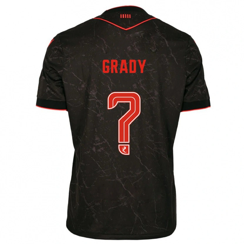 Danxen Män Noah Grady #0 Svart Röd Bortatröja Matchtröjor 2025/26 Tröjor T-Tröja