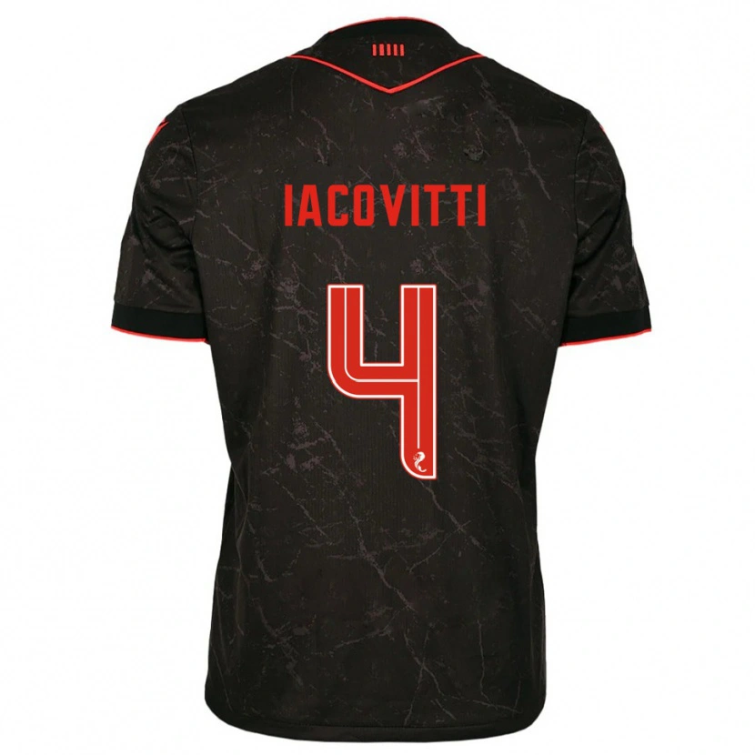 Danxen Män Alex Iacovitti #4 Svart Röd Bortatröja Matchtröjor 2025/26 Tröjor T-Tröja