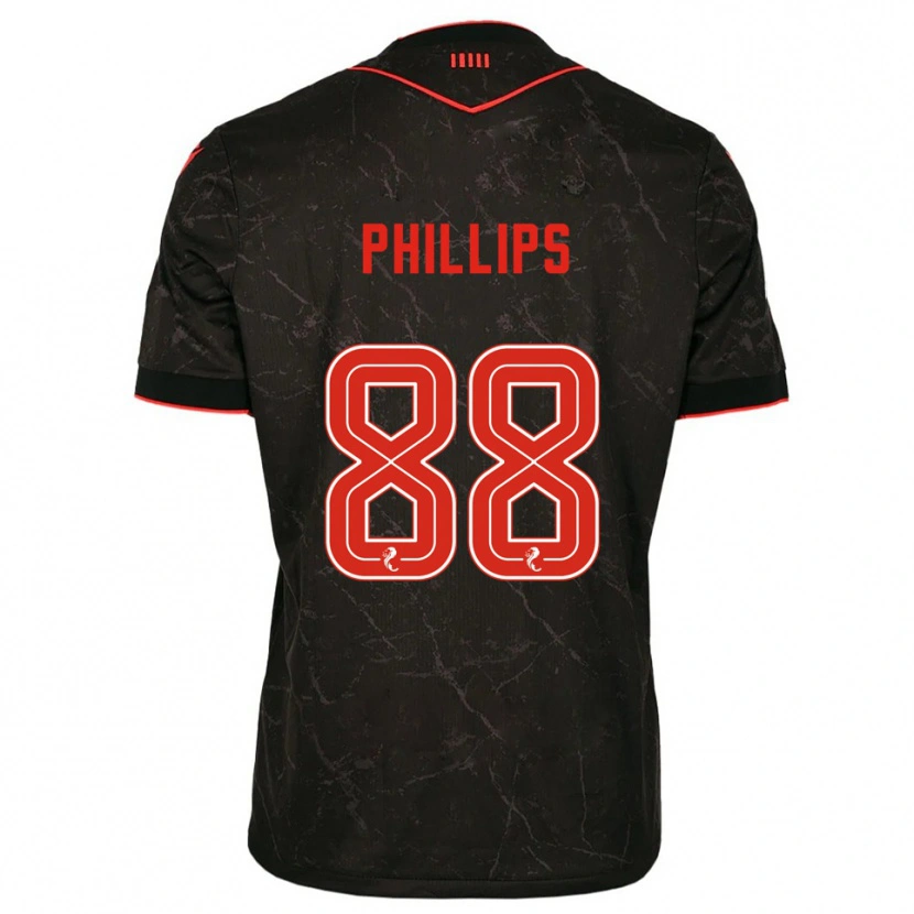 Danxen Män Killian Phillips #88 Svart Röd Bortatröja Matchtröjor 2025/26 Tröjor T-Tröja