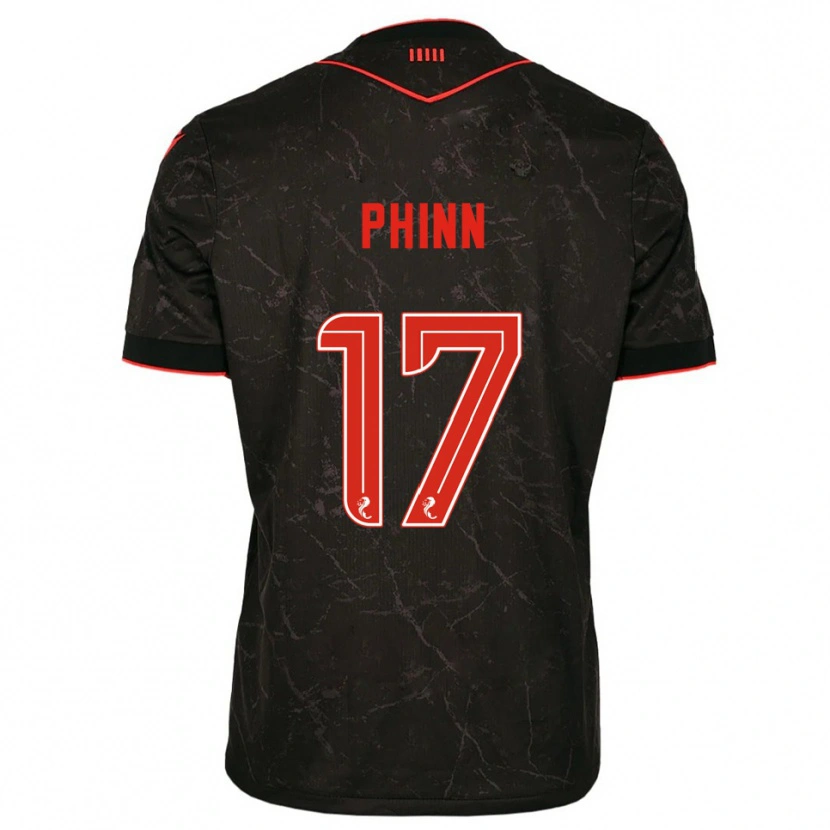 Danxen Män Shaun Phinn #17 Svart Röd Bortatröja Matchtröjor 2025/26 Tröjor T-Tröja