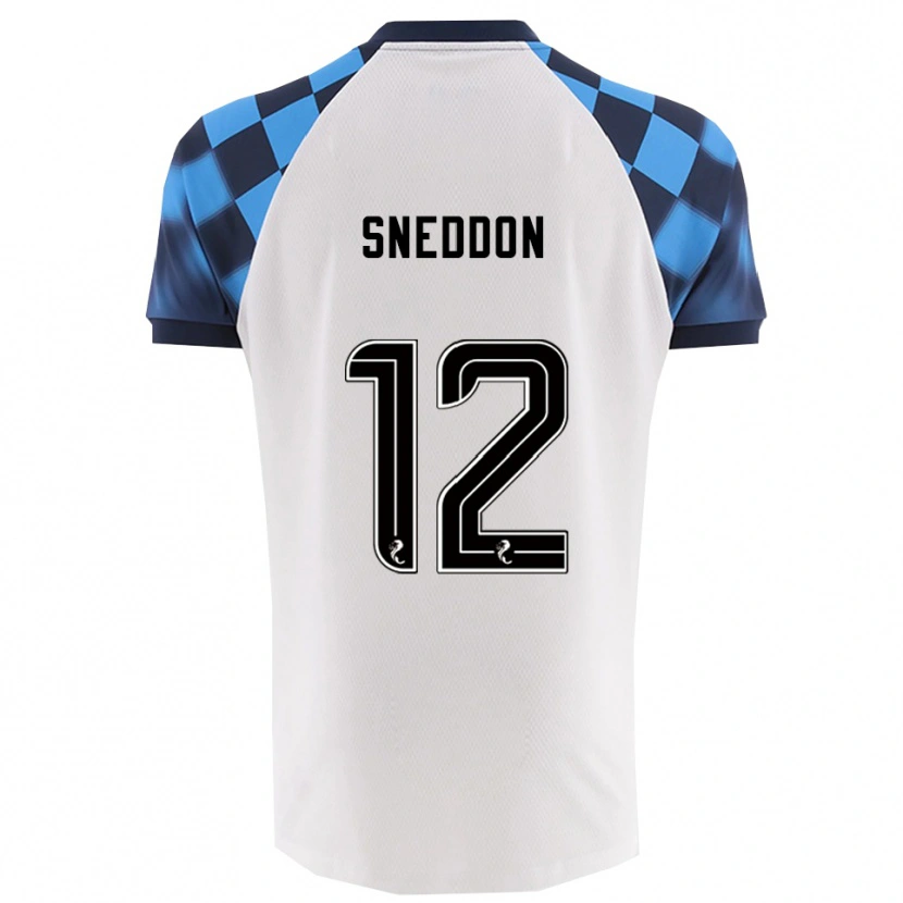 Danxen Män Jamie Sneddon #12 Vit Himmelsblå Bortatröja Matchtröjor 2025/26 Tröjor T-Tröja