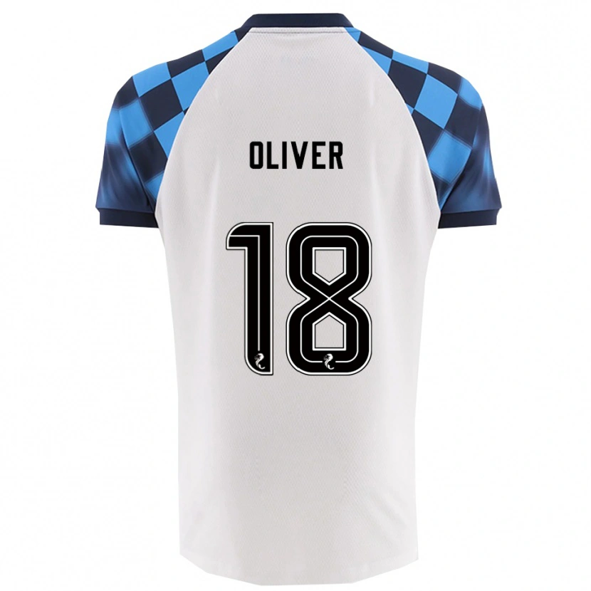 Danxen Män Gary Oliver #18 Vit Himmelsblå Bortatröja Matchtröjor 2025/26 Tröjor T-Tröja