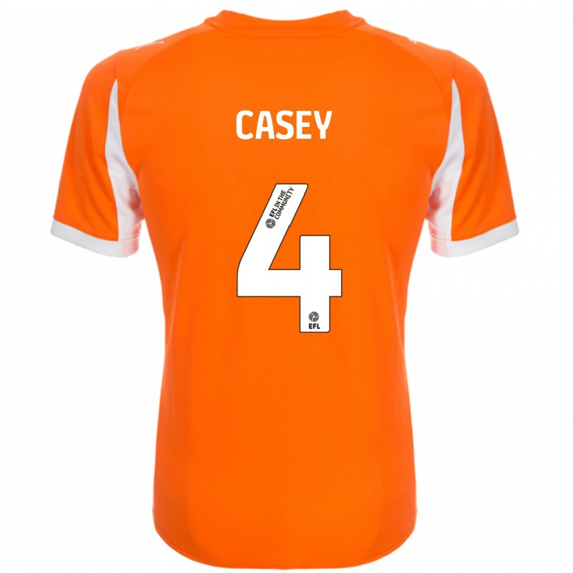 Danxen Kvinnor Oliver Casey #4 Orange Vit Hemmatröja Matchtröjor 2025/26 Tröjor T-Tröja