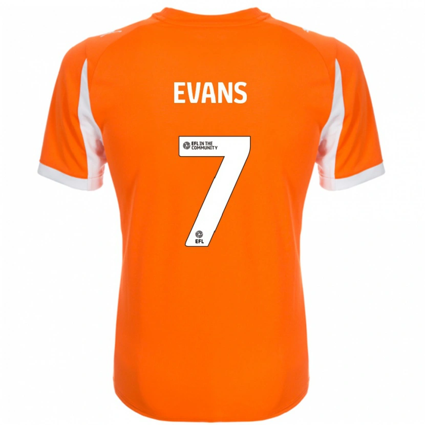 Danxen Kvinnor Lee Evans #7 Orange Vit Hemmatröja Matchtröjor 2025/26 Tröjor T-Tröja