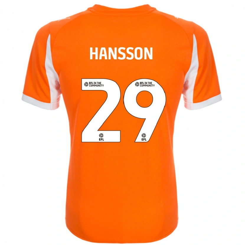 Danxen Kvinnor Emil Hansson #29 Orange Vit Hemmatröja Matchtröjor 2025/26 Tröjor T-Tröja