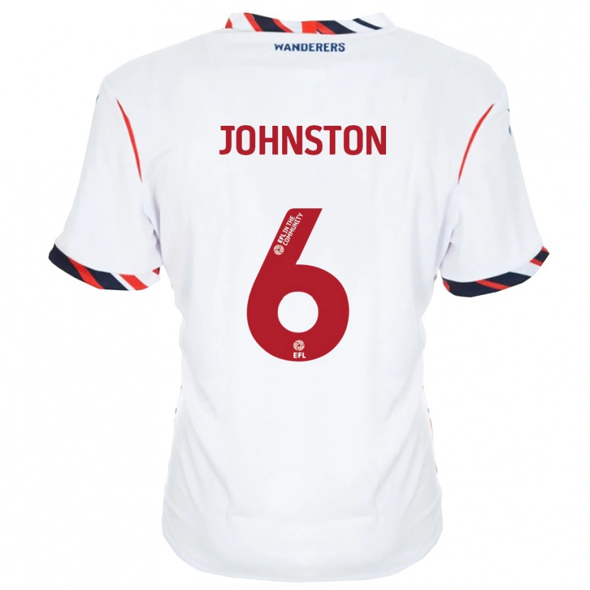 Danxen Kvinnor George Johnston #6 Vit Röd Hemmatröja Matchtröjor 2025/26 Tröjor T-Tröja