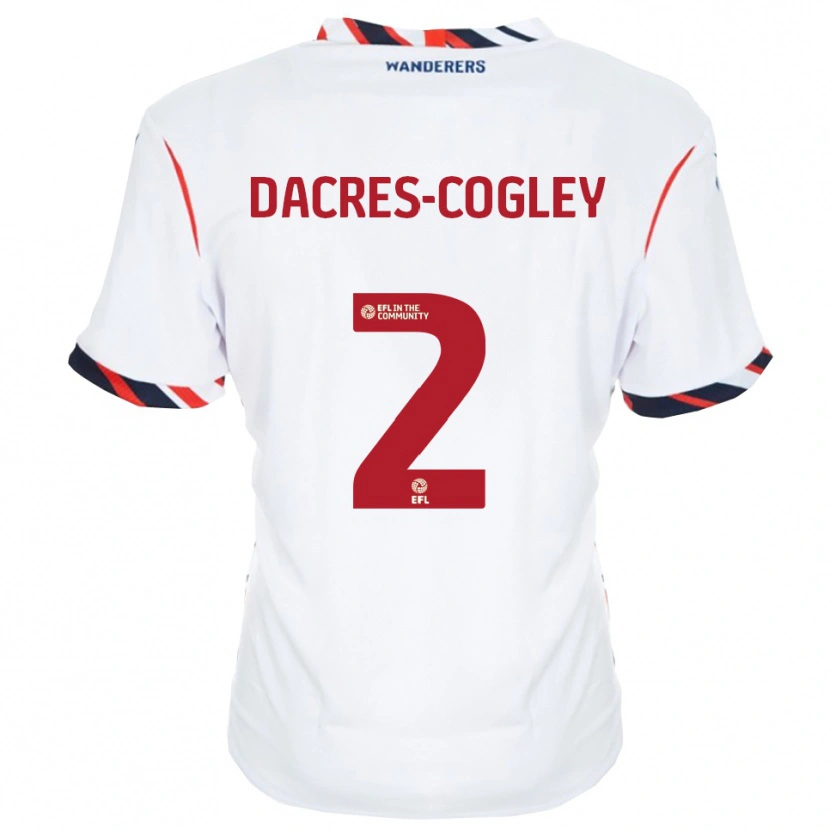 Danxen Kvinnor Josh Dacres-Cogley #2 Vit Röd Hemmatröja Matchtröjor 2025/26 Tröjor T-Tröja