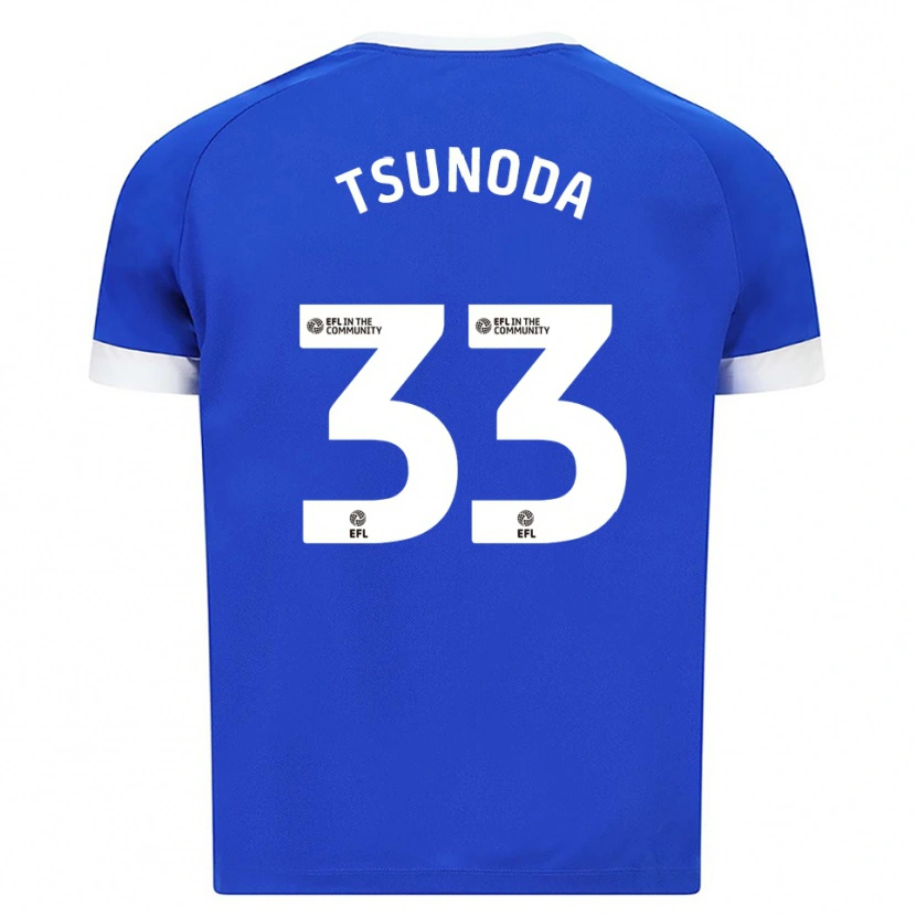 Danxen Kvinnor Ryotaro Tsunoda #33 Blå Vit Hemmatröja Matchtröjor 2025/26 Tröjor T-Tröja