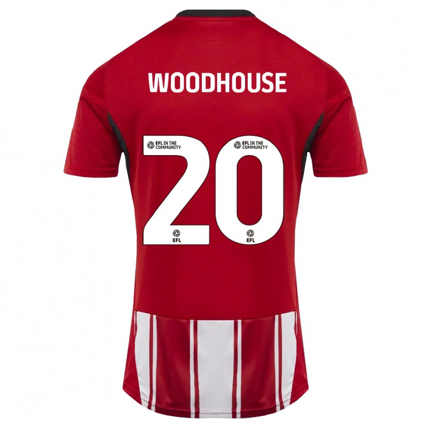Danxen Kvinnor Luca Woodhouse #20 Röd Vit Svart Hemmatröja Matchtröjor 2025/26 Tröjor T-Tröja