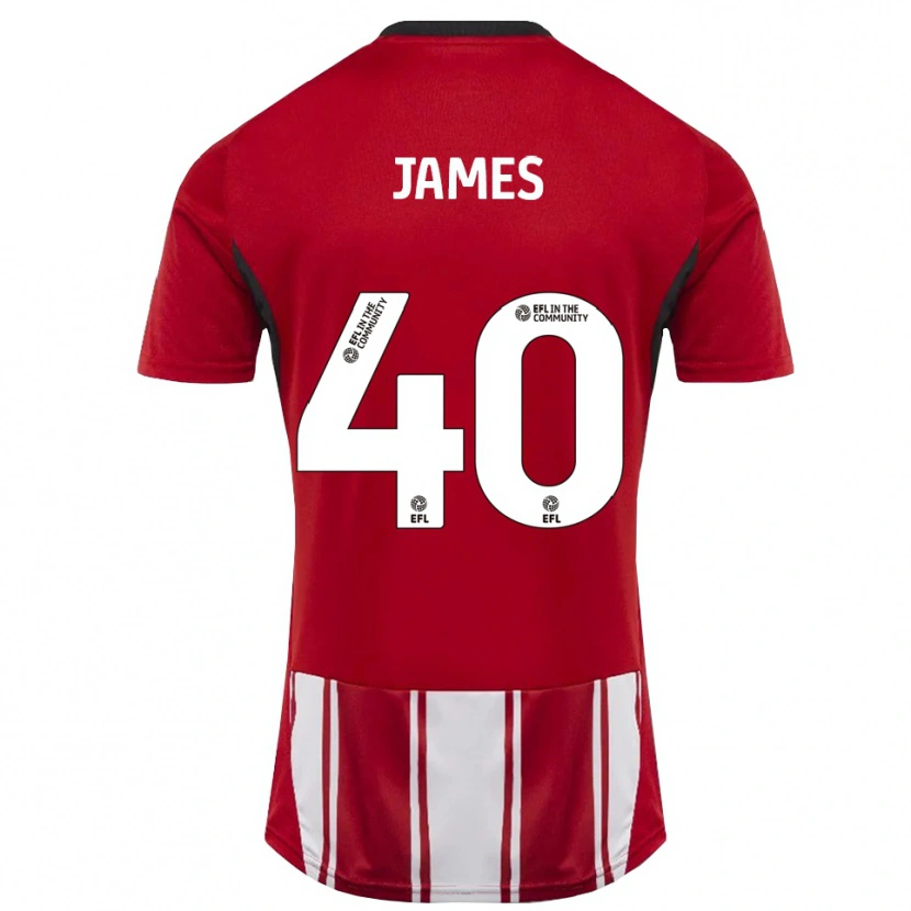 Danxen Kvinnor Ed James #40 Röd Vit Svart Hemmatröja Matchtröjor 2025/26 Tröjor T-Tröja