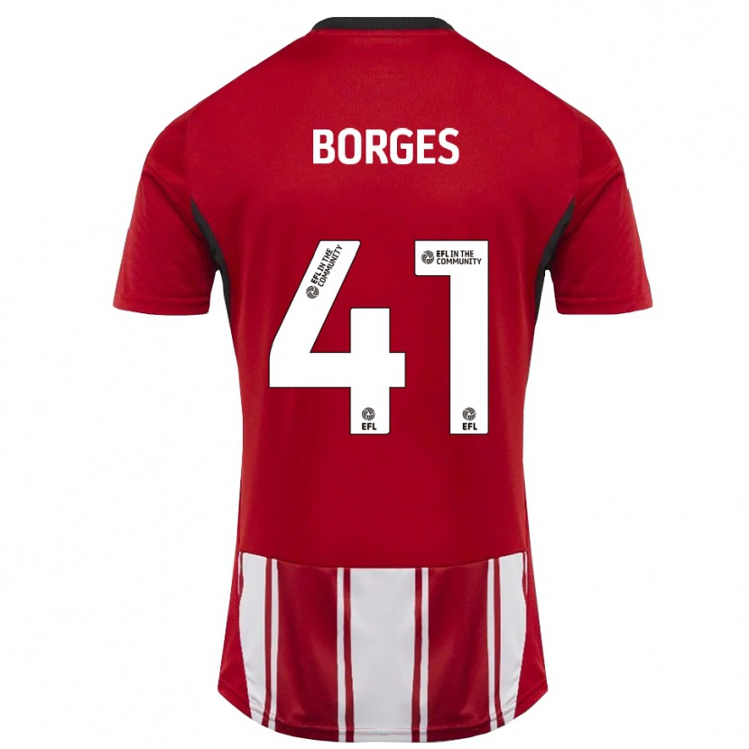 Danxen Kvinnor Pedro Borges #41 Röd Vit Svart Hemmatröja Matchtröjor 2025/26 Tröjor T-Tröja