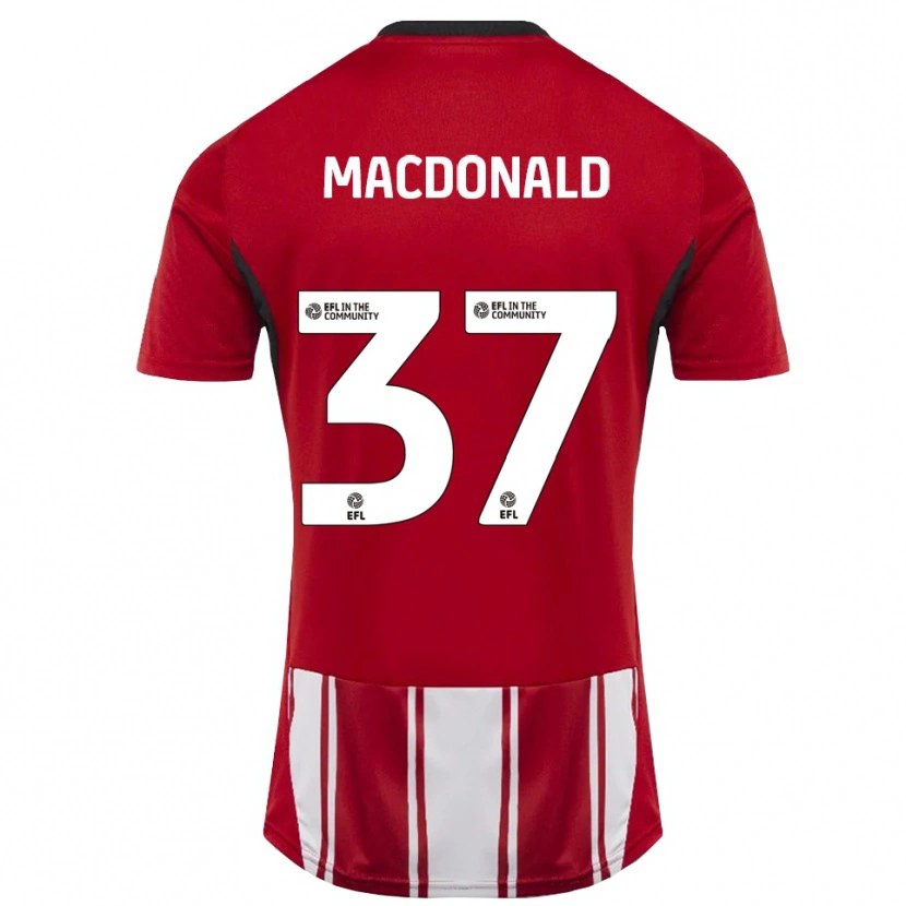 Danxen Kvinnor Shaun Macdonald #37 Röd Vit Svart Hemmatröja Matchtröjor 2025/26 Tröjor T-Tröja