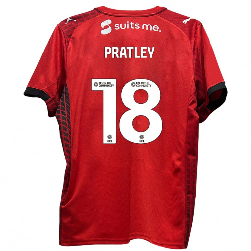 Danxen Kvinnor Darren Pratley #18 Röd Svart Hemmatröja Matchtröjor 2025/26 Tröjor T-Tröja