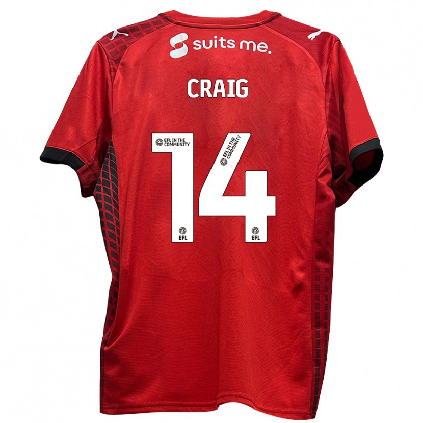 Danxen Kvinnor Michael Craig #14 Röd Svart Hemmatröja Matchtröjor 2025/26 Tröjor T-Tröja