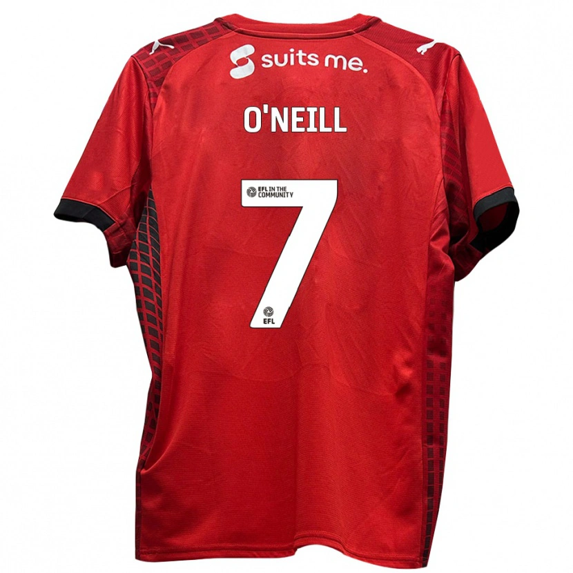 Danxen Kvinnor Ollie O'neill #7 Röd Svart Hemmatröja Matchtröjor 2025/26 Tröjor T-Tröja