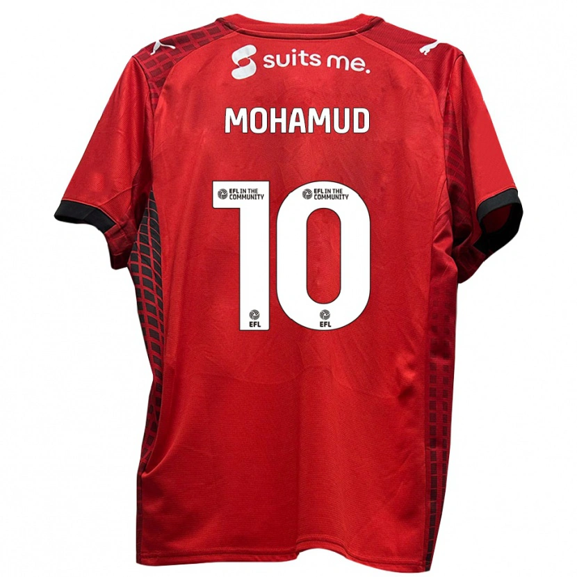 Danxen Kvinnor Abdi Mohamud #10 Röd Svart Hemmatröja Matchtröjor 2025/26 Tröjor T-Tröja