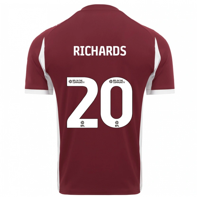 Danxen Kvinnor Mia Richards #20 Vinröd Vit Hemmatröja Matchtröjor 2025/26 Tröjor T-Tröja