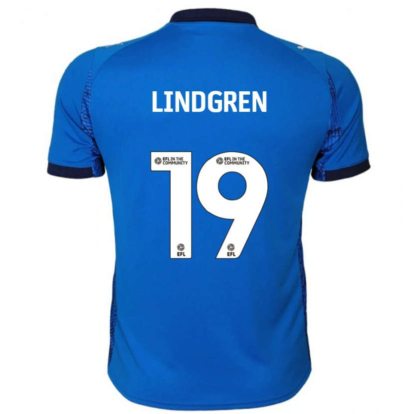 Danxen Kvinnor Gustav Lindgren #19 Blå Vit Hemmatröja Matchtröjor 2025/26 Tröjor T-Tröja
