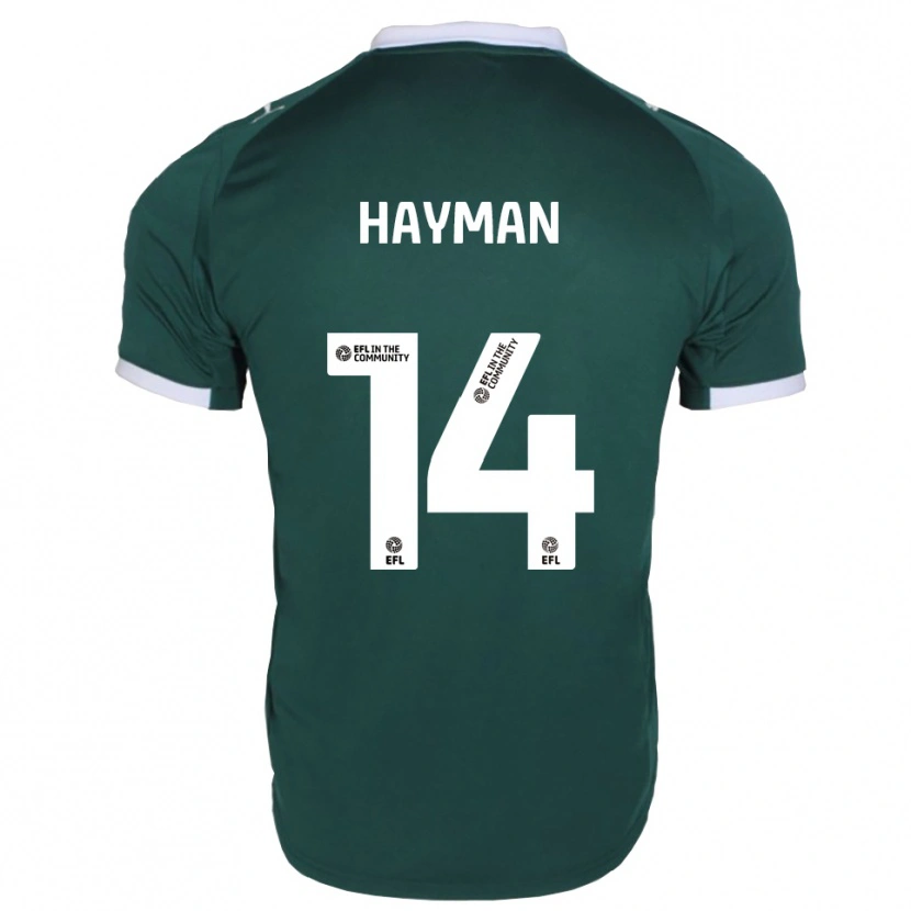 Danxen Kvinnor Sam Hayman #14 Grön Vit Hemmatröja Matchtröjor 2025/26 Tröjor T-Tröja