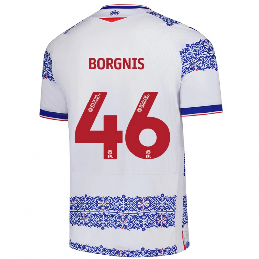 Danxen Kvinnor Jacob Borgnis #46 Vit Blå Hemmatröja Matchtröjor 2025/26 Tröjor T-Tröja