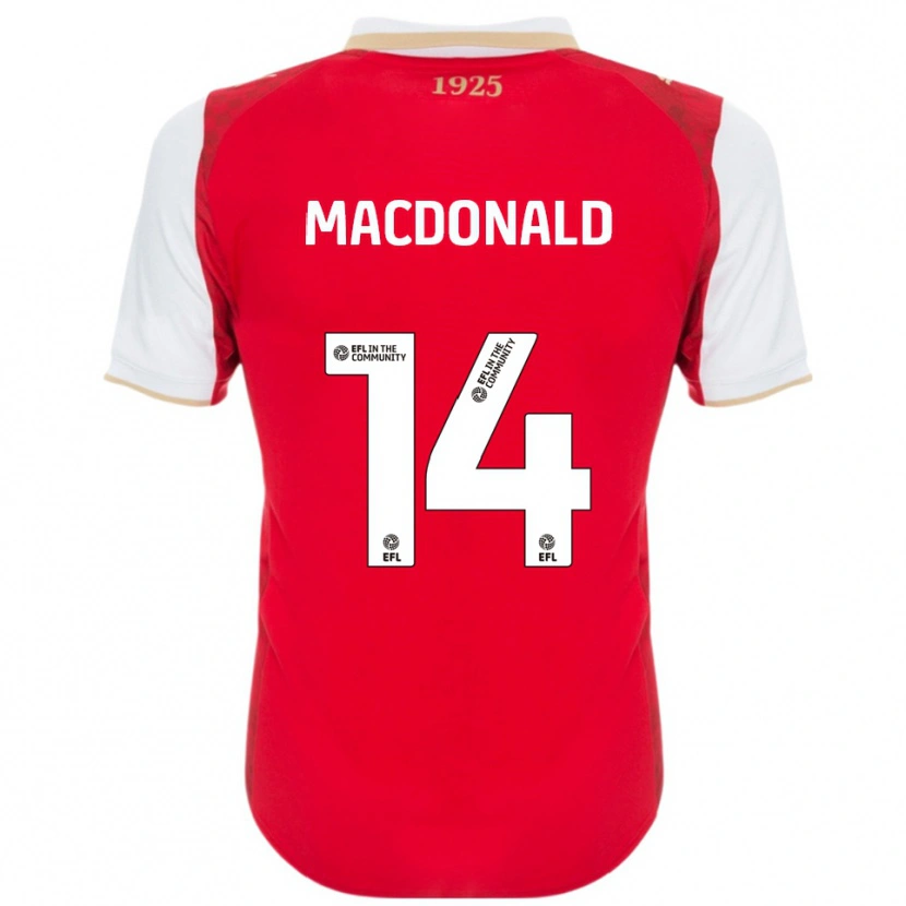 Danxen Kvinnor Alex Macdonald #14 Röd Vit Hemmatröja Matchtröjor 2025/26 Tröjor T-Tröja