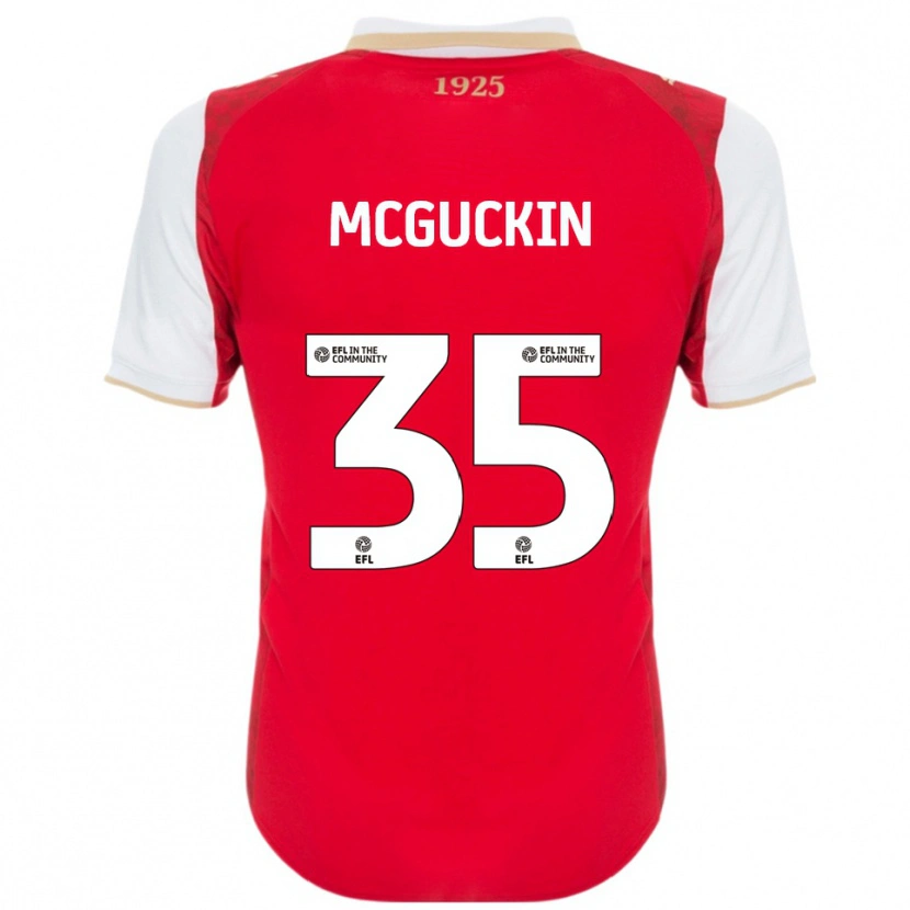 Danxen Kvinnor Ciaran Mcguckin #35 Röd Vit Hemmatröja Matchtröjor 2025/26 Tröjor T-Tröja