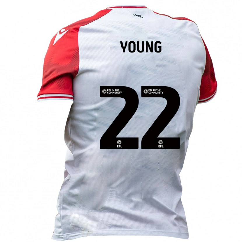 Danxen Kvinnor Jake Young #22 Vit Röd Hemmatröja Matchtröjor 2025/26 Tröjor T-Tröja