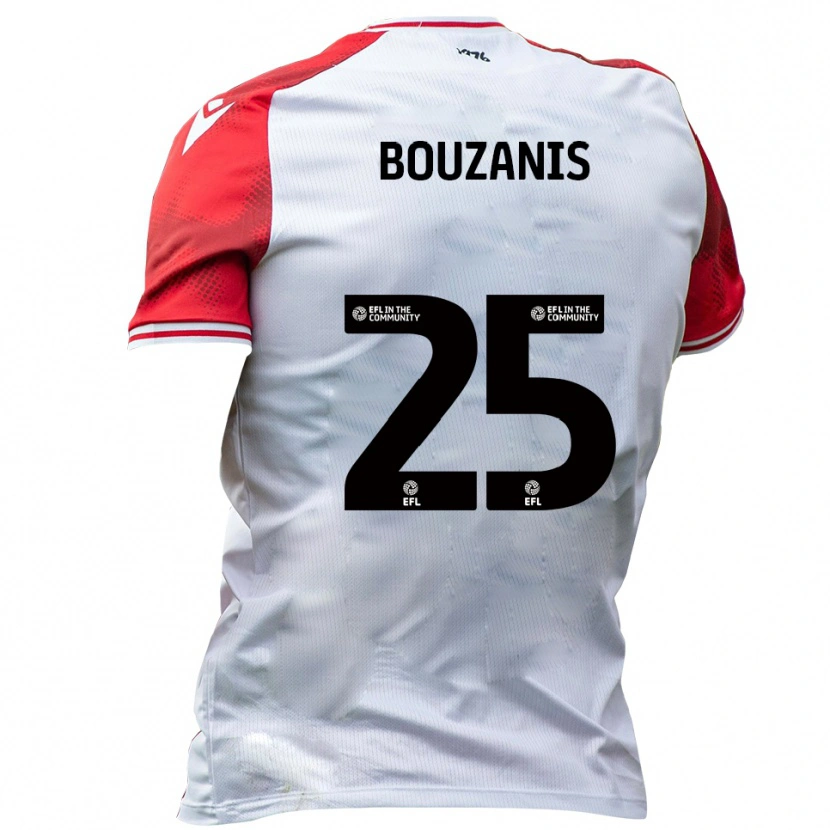 Danxen Kvinnor Dean Bouzanis #25 Vit Röd Hemmatröja Matchtröjor 2025/26 Tröjor T-Tröja