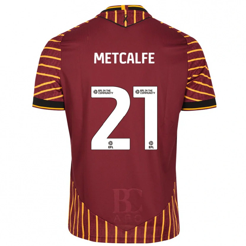Danxen Kvinnor Jenson Metcalfe #21 Orange Vinröd Hemmatröja Matchtröjor 2025/26 Tröjor T-Tröja