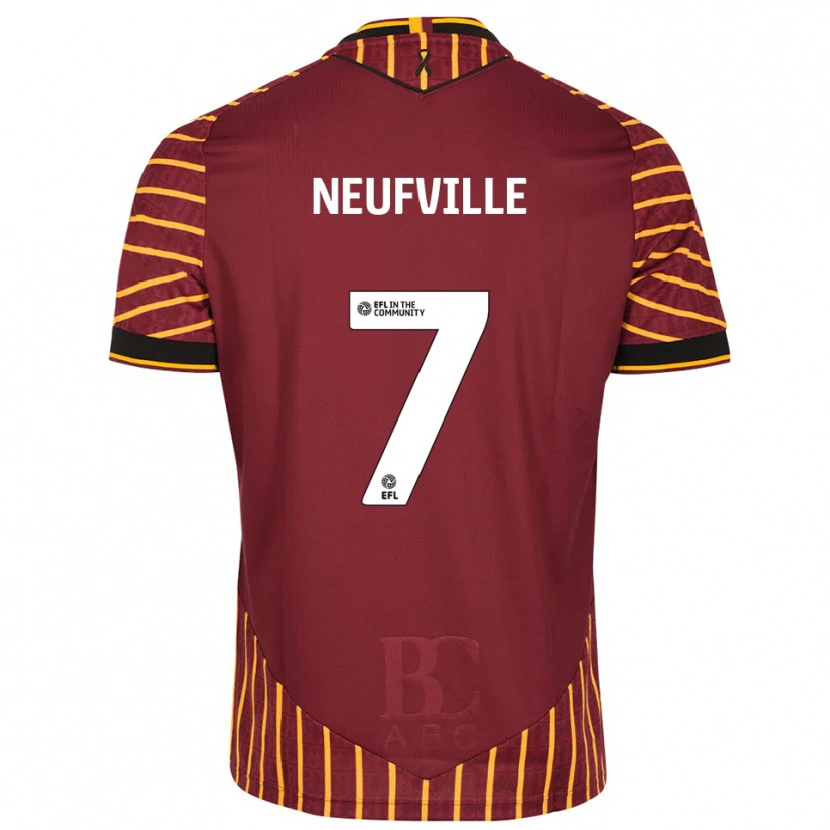 Danxen Kvinnor Josh Neufville #7 Orange Vinröd Hemmatröja Matchtröjor 2025/26 Tröjor T-Tröja