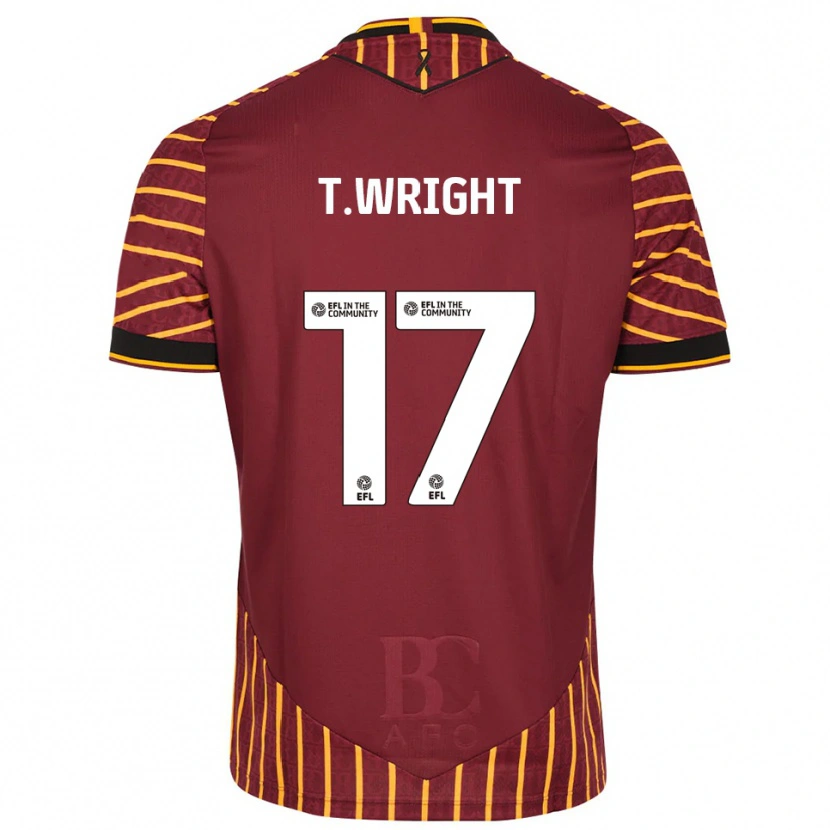 Danxen Kvinnor Tyreik Wright #17 Orange Vinröd Hemmatröja Matchtröjor 2025/26 Tröjor T-Tröja