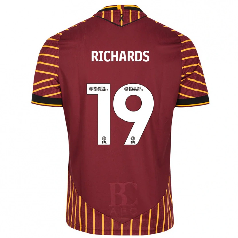 Danxen Kvinnor Lewis Richards #19 Orange Vinröd Hemmatröja Matchtröjor 2025/26 Tröjor T-Tröja