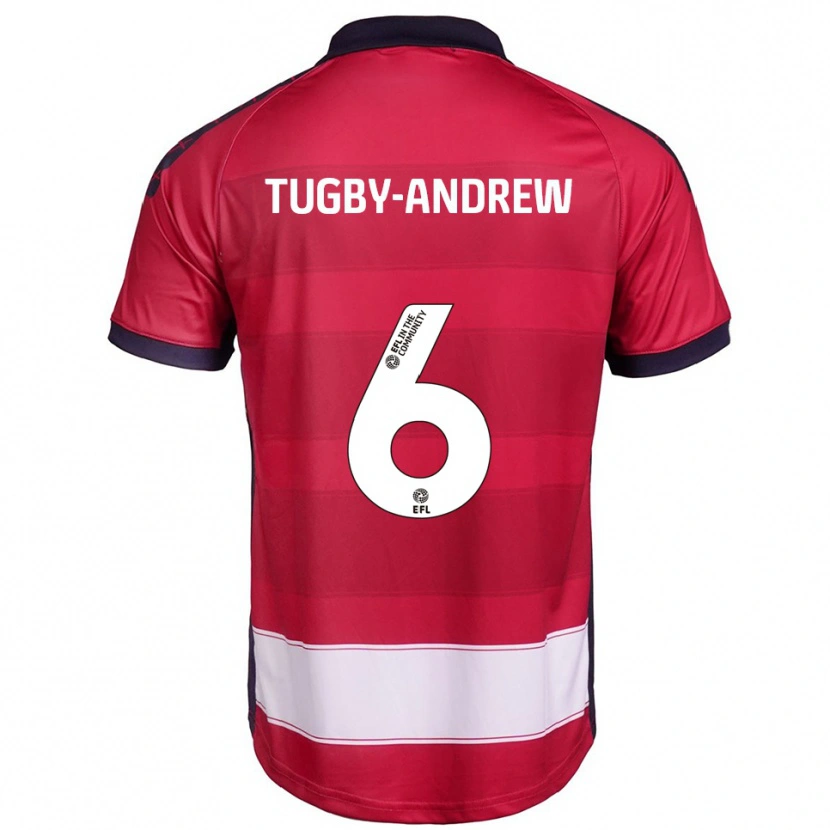 Danxen Kvinnor Jessica Tugby-Andrew #6 Röd Vit Hemmatröja Matchtröjor 2025/26 Tröjor T-Tröja