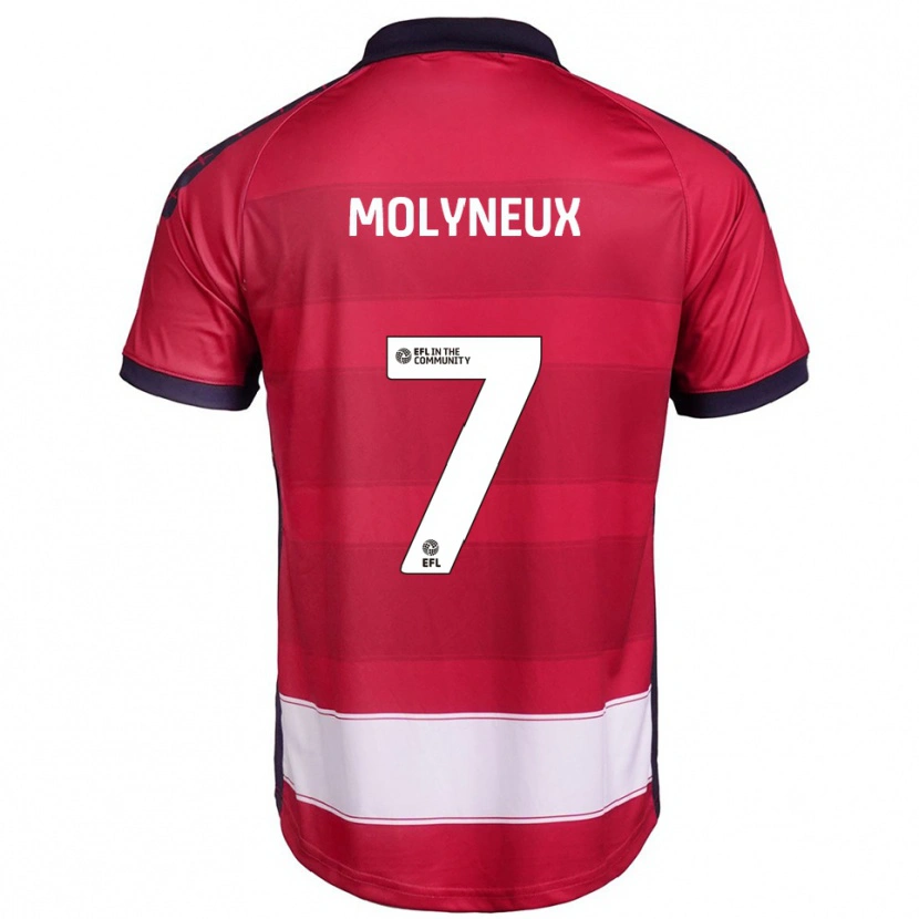 Danxen Kvinnor Luke Molyneux #7 Röd Vit Hemmatröja Matchtröjor 2025/26 Tröjor T-Tröja