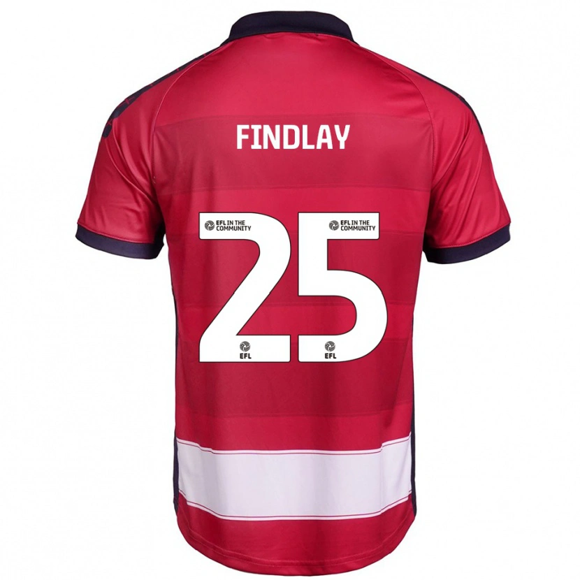 Danxen Kvinnor Holly Findlay #25 Röd Vit Hemmatröja Matchtröjor 2025/26 Tröjor T-Tröja