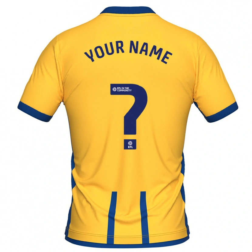Danxen Kvinnor Ditt Namn #0 Gul Blå Hemmatröja Matchtröjor 2025/26 Tröjor T-Tröja