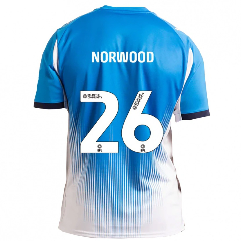 Danxen Kvinnor Oliver Norwood #26 Blå Vit Hemmatröja Matchtröjor 2025/26 Tröjor T-Tröja