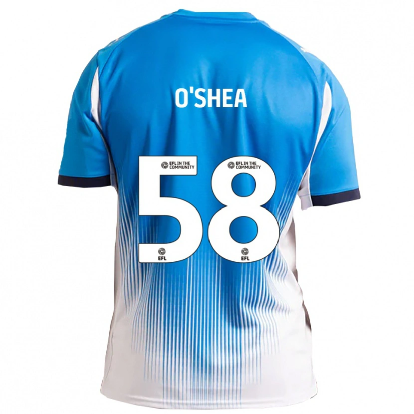 Danxen Kvinnor Cian O'shea #58 Blå Vit Hemmatröja Matchtröjor 2025/26 Tröjor T-Tröja