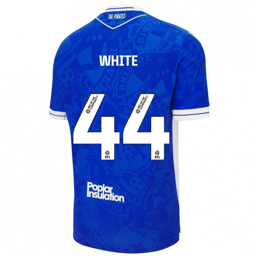 Danxen Kvinnor Charlie White #44 Blå Vit Hemmatröja Matchtröjor 2025/26 Tröjor T-Tröja