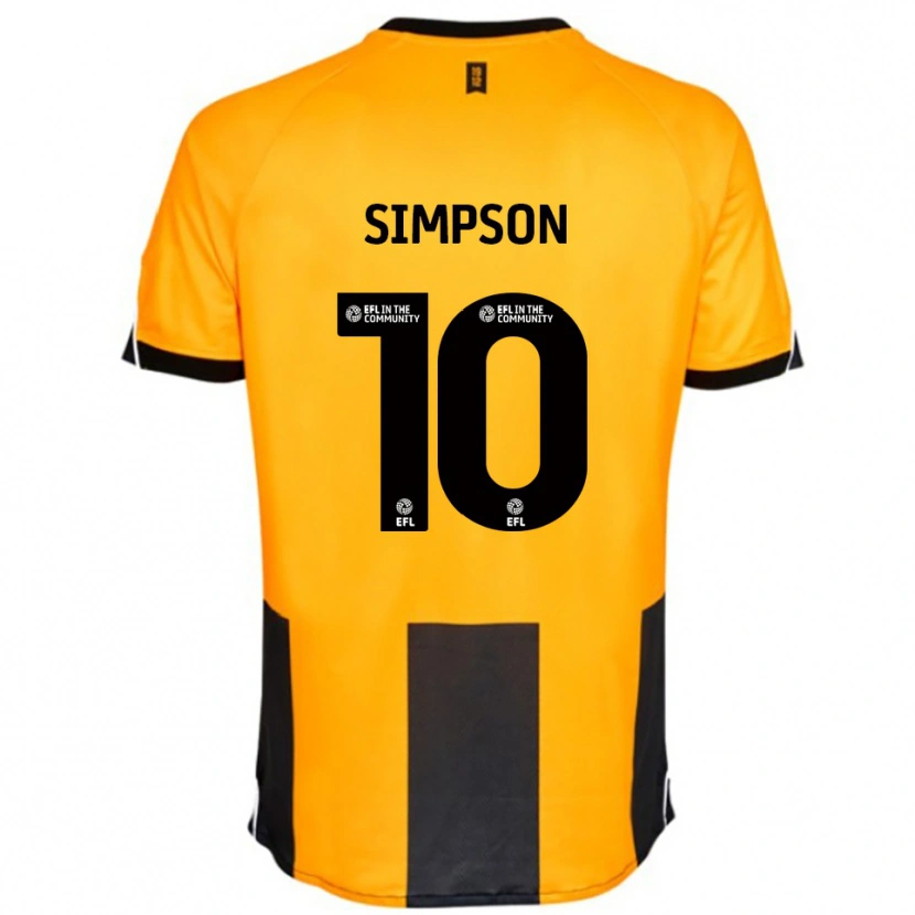 Danxen Kvinnor Harley-Jean Simpson #10 Orange Svart Hemmatröja Matchtröjor 2025/26 Tröjor T-Tröja
