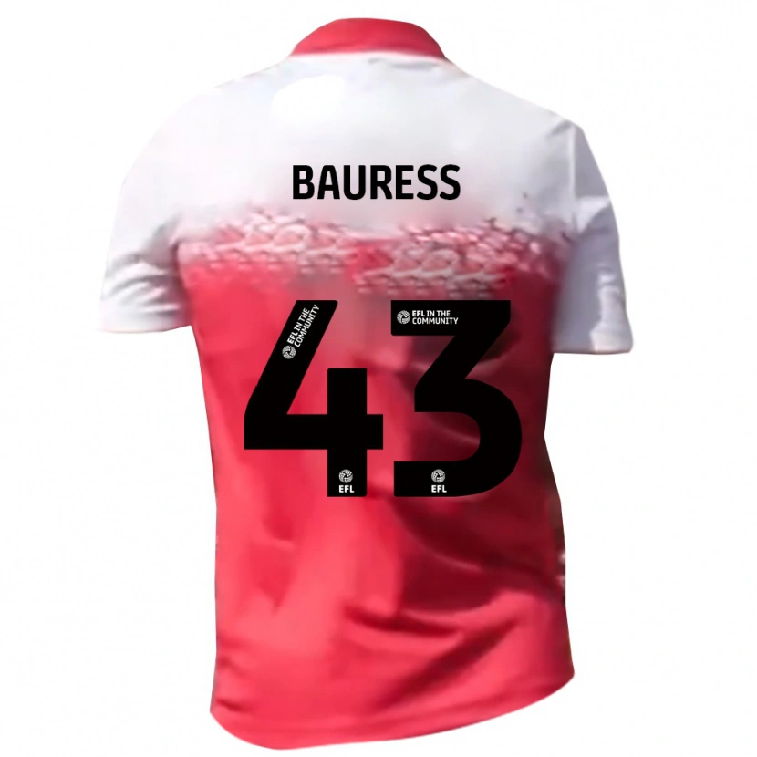 Danxen Kvinnor Joe Bauress #43 Rött Vitt Hemmatröja Matchtröjor 2025/26 Tröjor T-Tröja