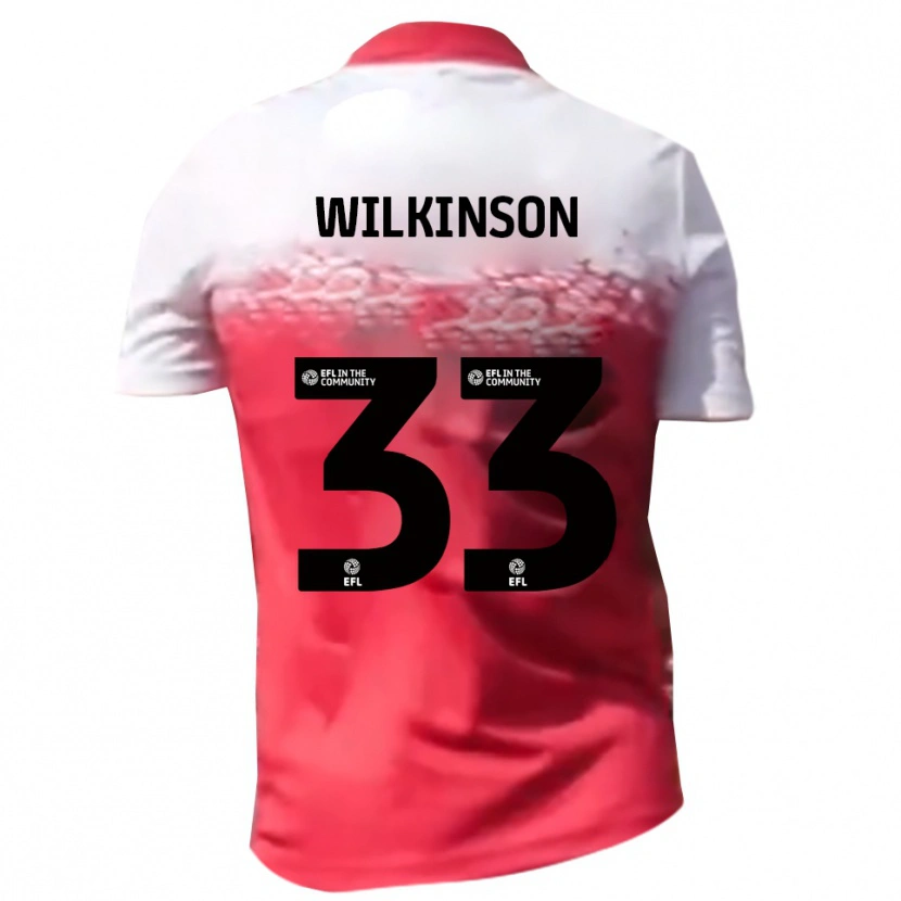 Danxen Kvinnor Finlay Wilkinson #33 Rött Vitt Hemmatröja Matchtröjor 2025/26 Tröjor T-Tröja