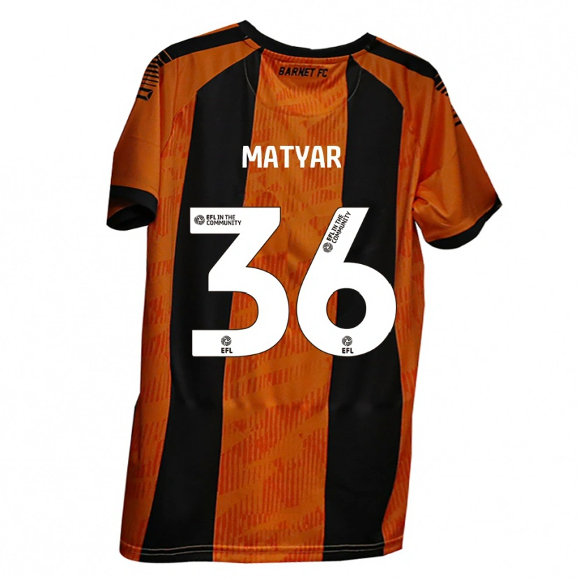 Danxen Kvinnor Rohat Matyar #36 Orange Svart Hemmatröja Matchtröjor 2025/26 Tröjor T-Tröja